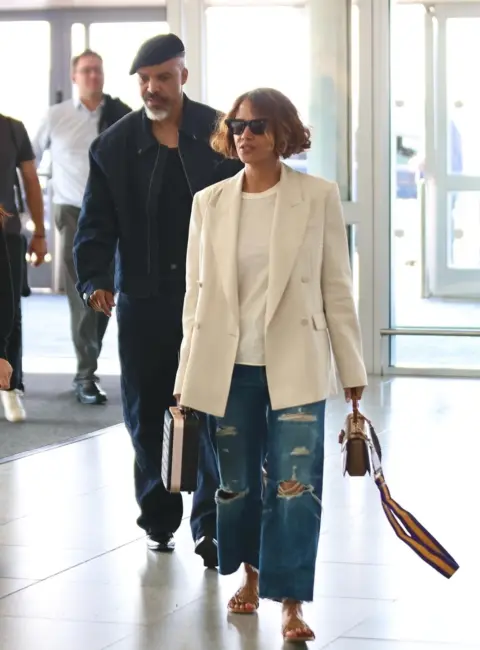 Halle Berry and Van Hunt Spotted Departing JFK Airport 06-04-25