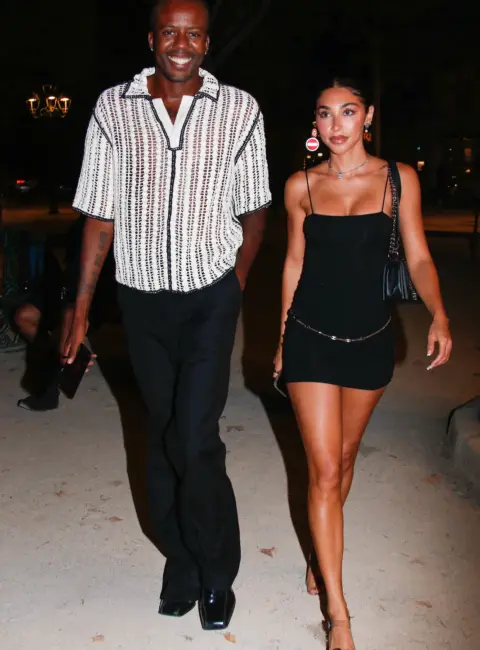 Chantel Jeffries & Vas J Morgan Arriving at Nao Restaurant in Saint Tropez  07-16-25